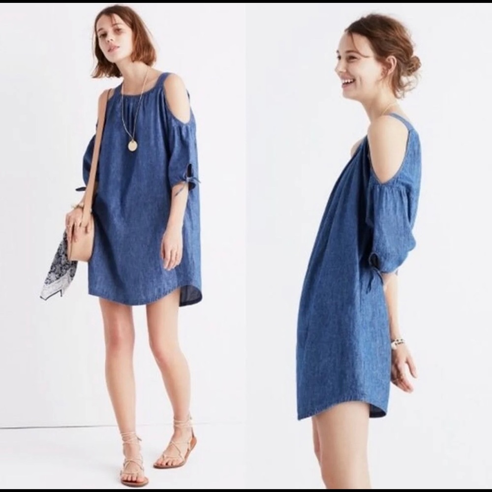 2 for $20 🌟Madewell Chambray Dress Cold Shoulders